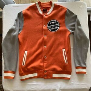 Star Wars Rebel Alliance Men’s Orange and Gray Bomber Jacket Varsity Style